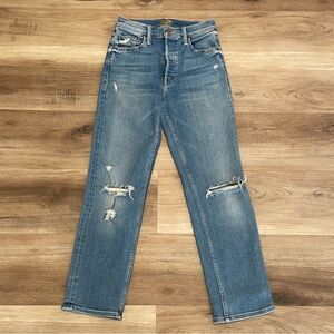 Mother superior jeans tomcat distressed ankle medium wash women’s 25